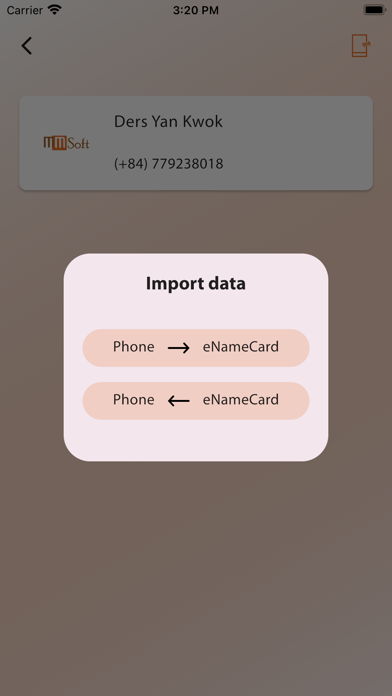 Ảnh chụp màn hình của eNameCard